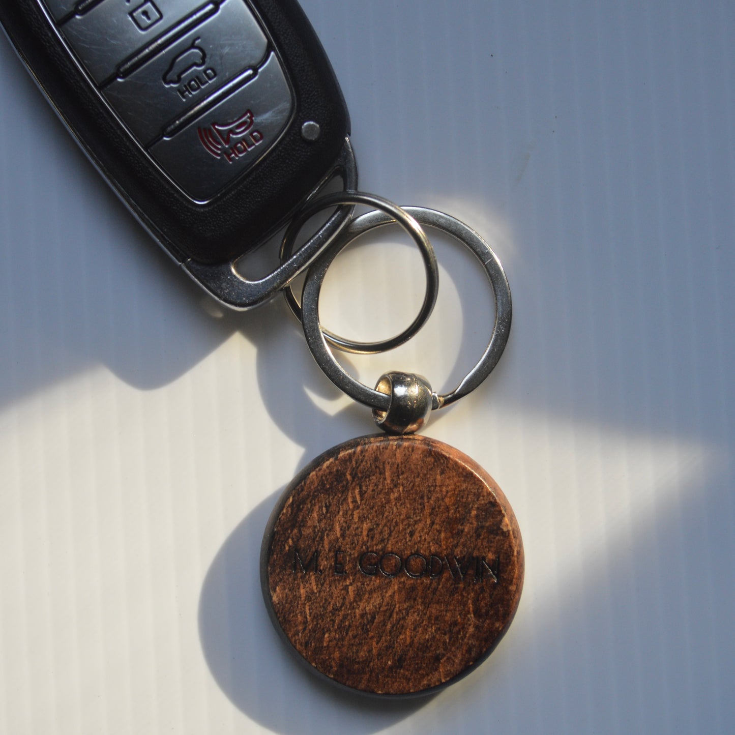 Slate Wood Keychain-ROUND